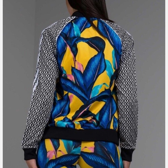 Adidas Originals Palm Leaf Superstar Track Jacket Blue Yellow Farm Size Medium - Picture 8 of 10